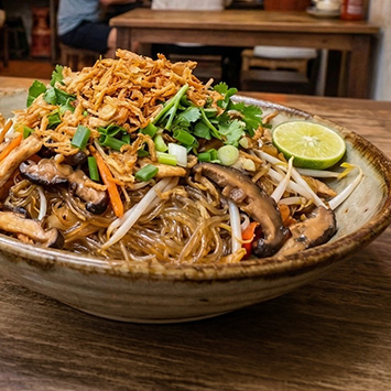 Produktbild Vietnamesische Glasnudeln gebraten mit Hühnerfleisch